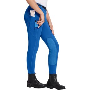 BALEAF Girls Horse Riding Pants Kids Equestrian Breeches Knee-Patch Zip Pocket Horseback Tights