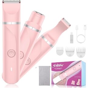 Electric Razors for Women, WUFAYHD Bikini Trimmer, 3 in 1 Foil Shaver for Women, Cordless Portable Razors for Wet & Dry, Rechargeable Body Hair Removal for Public Hair, Legs Face Underarm