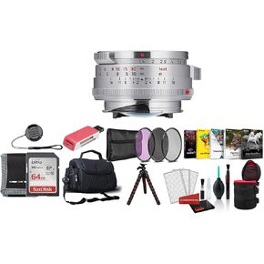 Leica 35mm f/1.4 Summilux-M Lens (Silver) (11301) Bundle with 64GB Memory Card + Filter Kit+ Carrying Case and More