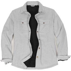 ZENTHACE Men's Sherpa Lined Flannel Shirt Jacket,Long Sleeved Brushed Plaid Flannel Shacket Jackets,Snap Button