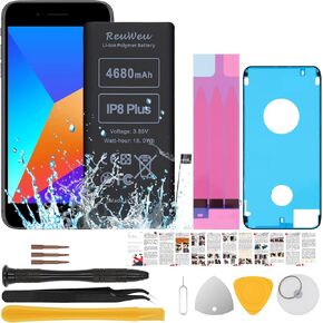 for iPhone 8 Plus Battery 5.5" All Carriers Upgraded Capacity with Repair Tool Kit