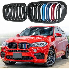 Double Slats Gloss Black M Style Front Kidney Grille Grill Compatible with 2014-2019 X5 F15 X6 F16 X5M F85 X6M F86 xDrive in Kuwait