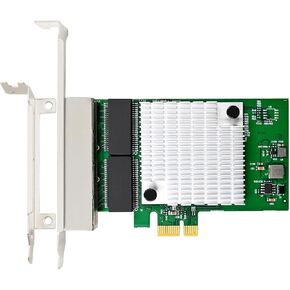 GLOTRENDS ST7387 4-Port Gigabit PCIe Ethernet Network Card, 4 x RTL8111H Chip, 4 x RJ45 LAN Port, PCIe X1 Installation