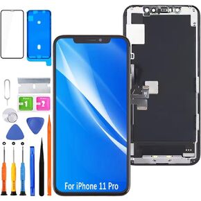 Screen Replacement for iPhone 11 Pro LCD Display FHD Touchscreen 3D Touch Face ID Digitizer Frame Mounting,Waterproof Adhesive,Repair Kits