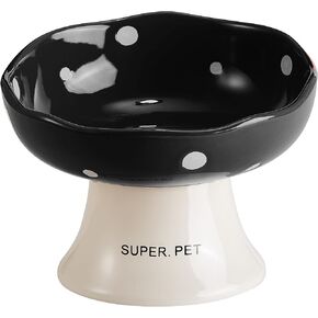 Ceramic Elevated Cat Bowls, Tilted Raised Cat Bowl Anti Vomit Cat Bowl for Indoor Cats, Whisker Friendly Pet Food and Water Bowl for Kitten, Cat, Puppies, Dishwasher Safe