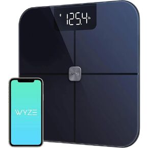 WYZE Smart Scale for Body Weight, Wireless Digital Bathroom Scale for BMI, Body Fat Percentage, Heart Rate Monitor, Body Composition Analyzer, App, Bluetooth, 400 lb Black in Saudi Arabia