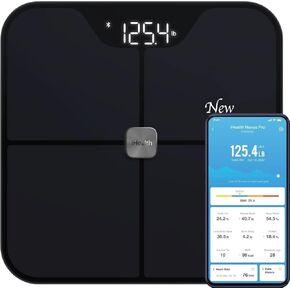 iHealth Nexus Smart Scale for Body Weight Bluetooth, Digital Bathroom Scale Body Fat and Muscle, Body Composition Monitor Health Analyzer for BMI Compatible for iOS & Android Accurate to 0.1lb-White