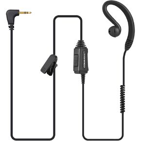 2-Pack Walkie Talkie Earpiece, 1-Pin 2.5mm Two Way Radio Headset with PTT Mic, Compatible with Motorola Talkabout Two-Way Radios