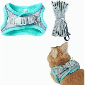 Pet Harness,Rabbit Harness and Leash Set, Breathable Pet Vest, Reflective Strips Jacket for Small Kitten, Puppy, Rabbit (Pink,M)