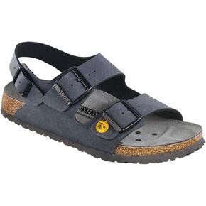 Birkenstock Men's Open-Back Milano Antistatic Birko-Flor Work Shoes Black Size 38-Normal Footbed, EU 48