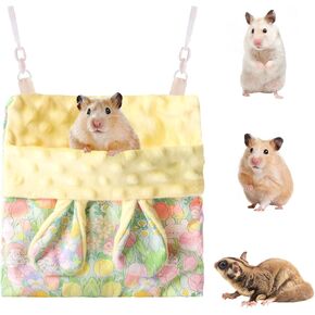 Sugar Gliders Sleeping Pouch Hamsters Velvet Hanging Hammocks Bed Carrier with Strap Squirrels Marmosets Guinea Pig Warm Swing Carry Pouch Cage Accessories for Small Animal (Purple) in Kuwait