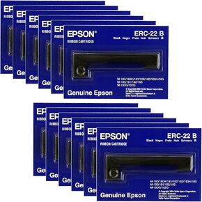 Genuine Epson (ERC-22B) 12-Pack Black Ribbon Cartridge For: M-180, M-181, M-183, M-185 (E65103)
