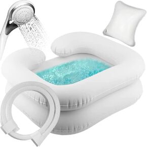 Goping Large Size Inflatable Hair Washing Basin with Head Comfort Pillow Shampoo Basin for Elderly Disabled Pregnant Injured Bedridden