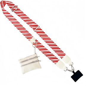 Phone Strap with Zippered Pouch, Crossbody Cell Phone Strap, Adjustable Clip and Go Phone Strap with Wallet, Crossbody Phone Strap for All Occasions (Black)