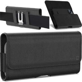 CoverON Holster for TCL 50 XE Nxtpaper ION X 30z 30 LE 10 Pro HMD Skyline Vibe Nokia C210 C200 C110 ATT Calypso 4 Cricket Debut S2 S3 5G CellPhone Phone Case Belt Clip Leather Pouch Bag (with Case on)