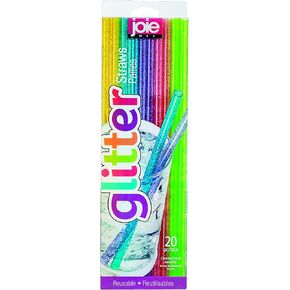 MSC International 12711 12711Joie Silicone Straws with Cleaning Brush, Set of 6, Regular, Colors may vary
