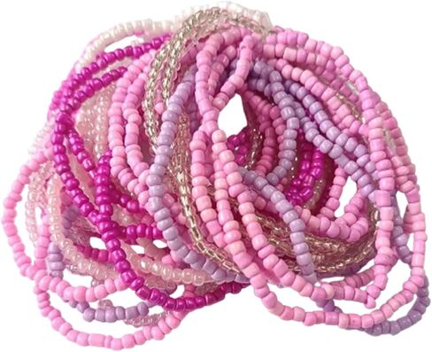 17Pcs Bohemian Stackable Beaded Bracelets Elastic Beaded Bracelets Handmade Bohemian Multilayer Stackable Seed Beaded Bracelets Jewelry for Women Girls in Saudi Arabia