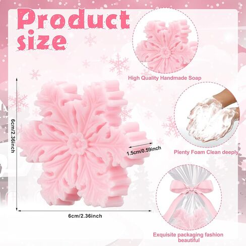 Demissle 20 Pcs Christmas Soaps Gift Snowflakes Handmade Soap with Scented Christmas Stocking Stuffers for Christmas Wedding Birthdays (Blue) in Kuwait