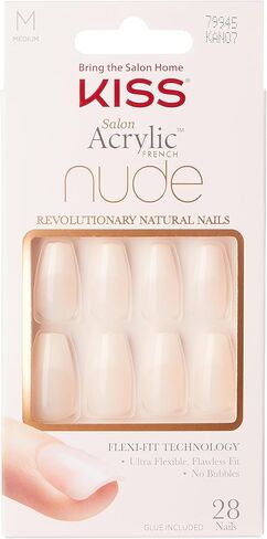 Kiss Salon Acrylic Nude Nails, KAN03, 28 Count in Saudi Arabia