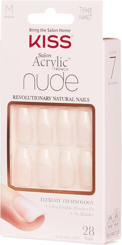 Kiss Salon Acrylic Nude Nails, KAN03, 28 Count in Saudi Arabia