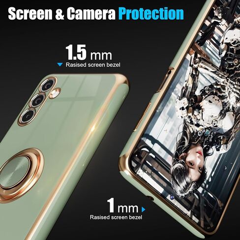 حافظة لهاتف Galaxy A13 5G، + واقي شاشة، مع مسند مغناطيسي، حامل حلقة مدمج يدور 360 درجة، حافظة واقية ناعمة من مادة TPU مضادة للصدمات لهاتف Samsung Galaxy A13 5G، أرجواني in Saudi Arabia