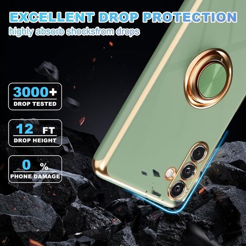 حافظة لهاتف Galaxy A13 5G، + واقي شاشة، مع مسند مغناطيسي، حامل حلقة مدمج يدور 360 درجة، حافظة واقية ناعمة من مادة TPU مضادة للصدمات لهاتف Samsung Galaxy A13 5G، أرجواني in Saudi Arabia
