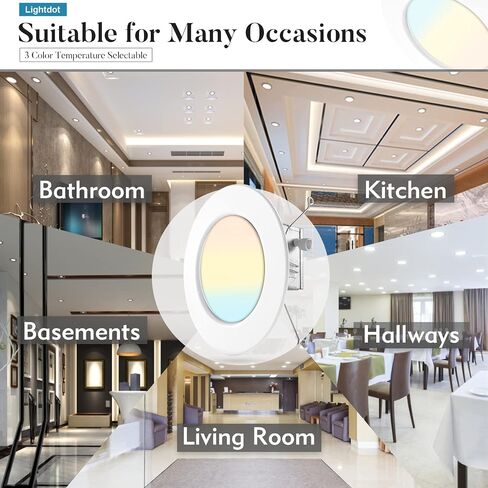 5/6In Swivel Gimbal LED Recessed Lighting，CRI 90 Replacement Direction Retrofit Recessed Light,140lm/w (high efficency) Dimmable 3000K/4000K/5000K Selectable LED Gimbal Recessed Lights-12Pack in Saudi Arabia