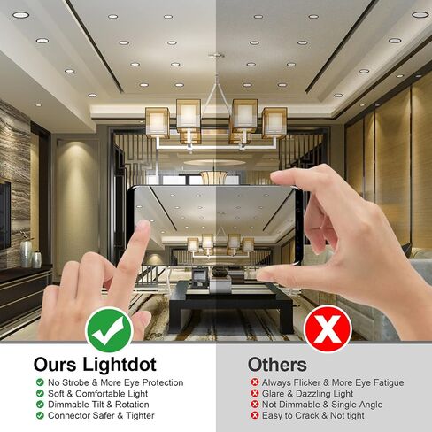 5/6In Swivel Gimbal LED Recessed Lighting，CRI 90 Replacement Direction Retrofit Recessed Light,140lm/w (high efficency) Dimmable 3000K/4000K/5000K Selectable LED Gimbal Recessed Lights-12Pack in Saudi Arabia