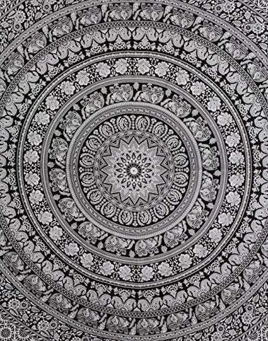 Marubhumi Tapestry Wall hangings Turquoise Tie Dye Hippie Mandala Tapestry Wall Art Collage Dorm Beach Throw Bohemian Tapestry Wall Decor Boho Bedspread (Queen 85 x 90 Inch, Turquoise Dye) in Saudi Arabia