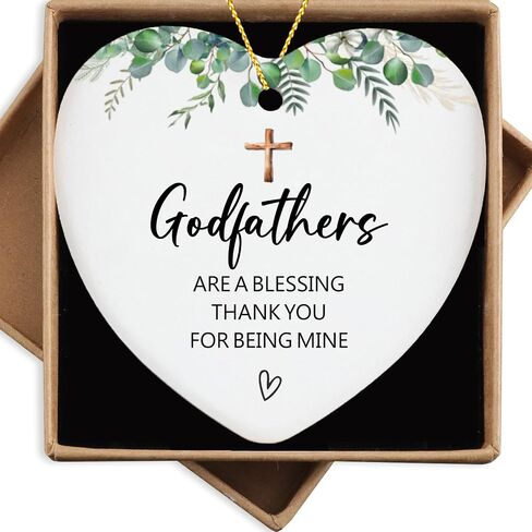 Godparent Gifts from Godchild Ornament Keepsake Sign Heart Plaque Baptism Gifts for Women Ornaments Gifts for Godparents 2024 Thank You for Being Mine Christmas Ornament in Saudi Arabia