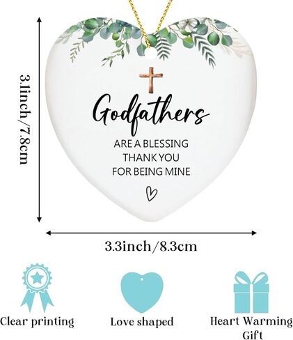 Godparent Gifts from Godchild Ornament Keepsake Sign Heart Plaque Baptism Gifts for Women Ornaments Gifts for Godparents 2024 Thank You for Being Mine Christmas Ornament in Saudi Arabia