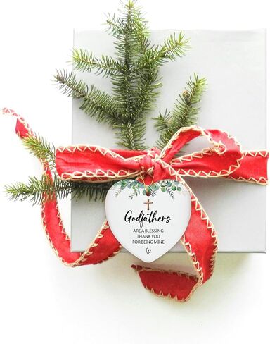 Godparent Gifts from Godchild Ornament Keepsake Sign Heart Plaque Baptism Gifts for Women Ornaments Gifts for Godparents 2024 Thank You for Being Mine Christmas Ornament in Saudi Arabia