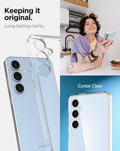 حافظة Spigen Ultra Hybrid مصممة لهاتف Galaxy S24 FE (2024) [مضادة للاصفرار]، شفافة كريستالية in Saudi Arabia