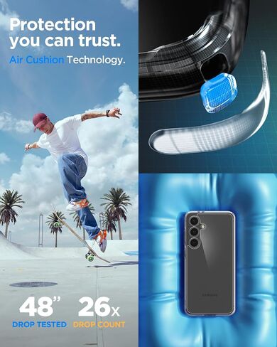 حافظة Spigen Ultra Hybrid مصممة لهاتف Galaxy S24 FE (2024) [مضادة للاصفرار]، شفافة كريستالية in Saudi Arabia