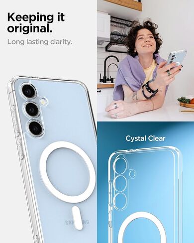 حافظة Spigen Ultra Hybrid مصممة لهاتف Galaxy S24 FE (2024) [مضادة للاصفرار]، شفافة كريستالية in Saudi Arabia