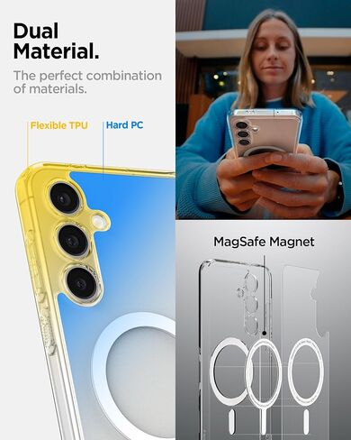 حافظة Spigen Ultra Hybrid مصممة لهاتف Galaxy S24 FE (2024) [مضادة للاصفرار]، شفافة كريستالية in Saudi Arabia
