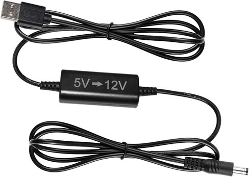 5V to 12V Step Up DC Converter,5V USB to 12V DC Step Up Cable - 5FT 1.2A Boost Voltage Transformer Power DC 5.5 * 2.1MM Converter,Compatible with Power Bank/CCTV System/Monitor/Camera/Speakers in Saudi Arabia