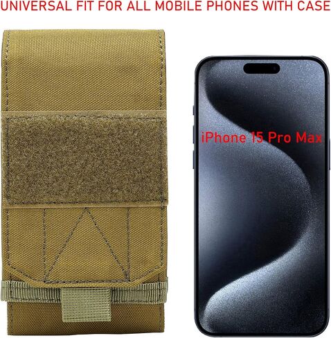Tactical Molle EDC Phone Pouch Universal Mobile Phone Holster Holder with US Flag Patch in Kuwait