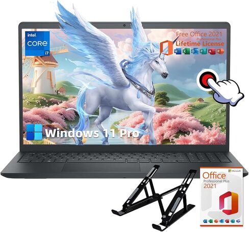 Dell Newest Inspiron 15 Business Laptop, 15.6" FHD Touchscreen, Intel 10-Core i7-1355U CPU, 16GB RAM, 1TB SSD, Intel Iris Xe Graphics, Wi-Fi 6, Windows 11 Pro, with Microsoft Office Lifetime License in Saudi Arabia