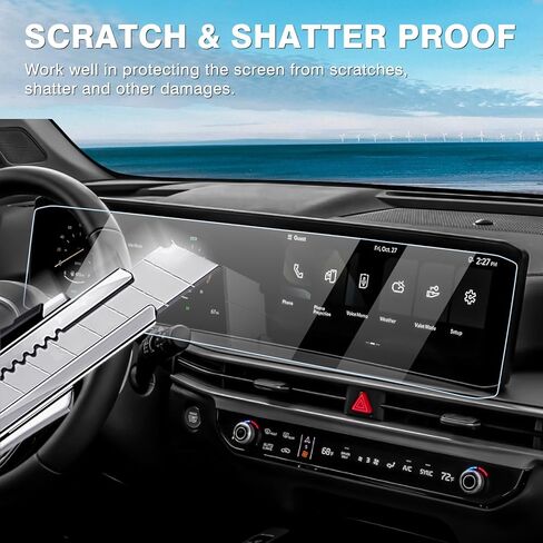 واقي شاشة Karltys Sorento لعام 2024 2025 Kia Sorento شاشة 12.3 بوصة، شاشة لمس 9H من الزجاج المقسى لملحقات Kia Sorento غطاء شاشة راديو فائق الوضوح مضاد للوهج ومضاد للخدش in Saudi Arabia