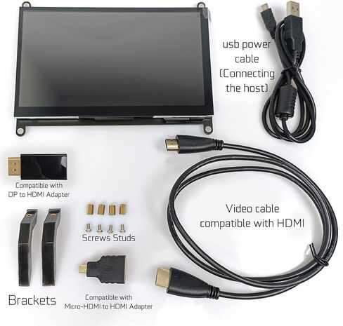 WOWNOVA 7" Computer Sensor Panel LCD Screen PC Temperature Monitor Display Secondary Screen, PC Accessories for PC Case, Compatible with Raspberry Pi and Windows 7/8/10/11 (Touch Screen) in Saudi Arabia