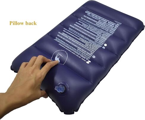 Ultralight Inflatable Camping Pillow Squared Flocked Fabric Air Pillow for Beach Hiking,Camping,Traveling,Napping,Desk Rest,Neck Lumbar Support Grey in Kuwait