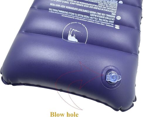 Ultralight Inflatable Camping Pillow Squared Flocked Fabric Air Pillow for Beach Hiking,Camping,Traveling,Napping,Desk Rest,Neck Lumbar Support Grey in Kuwait