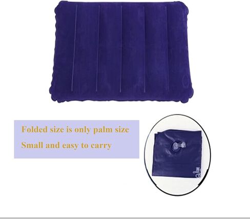 Ultralight Inflatable Camping Pillow Squared Flocked Fabric Air Pillow for Beach Hiking,Camping,Traveling,Napping,Desk Rest,Neck Lumbar Support Grey in Kuwait