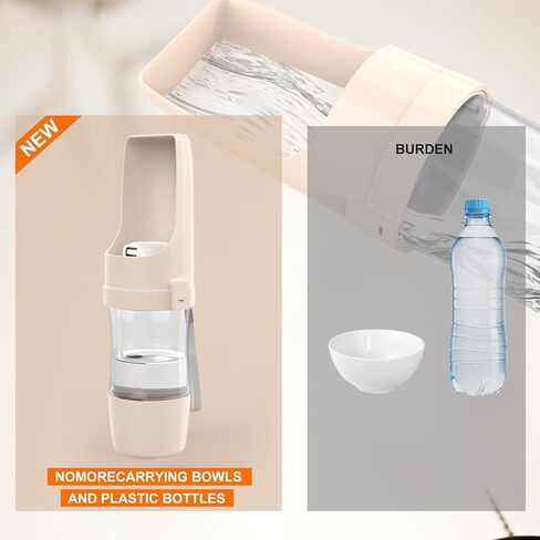 زجاجة مياه محمولة للكلاب - مياه للسفر قابلة للطي مع حاوية طعام، زجاجة مياه مضادة للتسرب وخفيفة الوزن للكلاب، عناصر إكسسوارات للكلاب، خفيفة الوزن ومريحة للاستخدام في الهواء الطلق (رمادي، صغير) in Kuwait