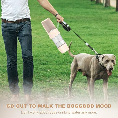 زجاجة مياه محمولة للكلاب - مياه للسفر قابلة للطي مع حاوية طعام، زجاجة مياه مضادة للتسرب وخفيفة الوزن للكلاب، عناصر إكسسوارات للكلاب، خفيفة الوزن ومريحة للاستخدام في الهواء الطلق (رمادي، صغير) in Kuwait