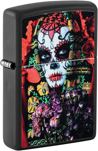 Zippo Lighter: Day of The Dead, Black Light - Black Matte 48652 in Saudi Arabia