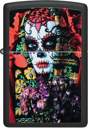 Zippo Lighter: Day of The Dead, Black Light - Black Matte 48652 in Saudi Arabia