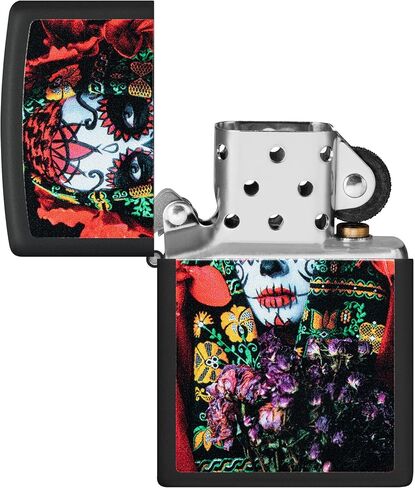 Zippo Lighter: Day of The Dead, Black Light - Black Matte 48652 in Saudi Arabia