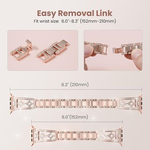 Delidigi Bling Diamond Band Compatible with Apple Watch Band 40mm 38mm 41mm 42mm 44mm 45mm 46mm 49mm for Women, Fashion Glitter Chain Bracelet Dressy Band for iWatch Ultra Series 10 9 8 7 6 SE 5 4 3 in Saudi Arabia